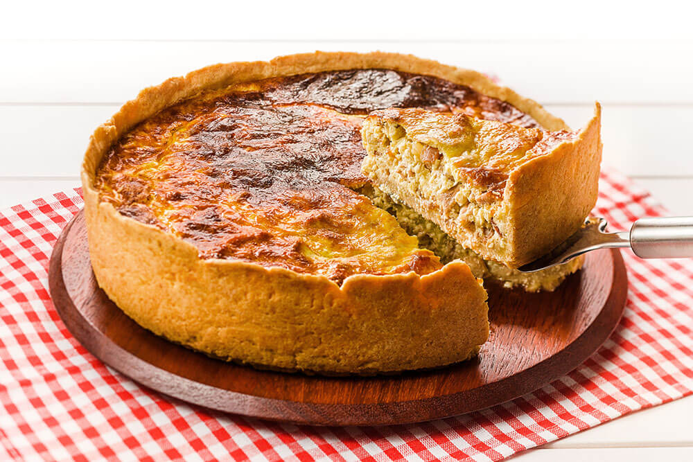 Quiche com alcatra suína