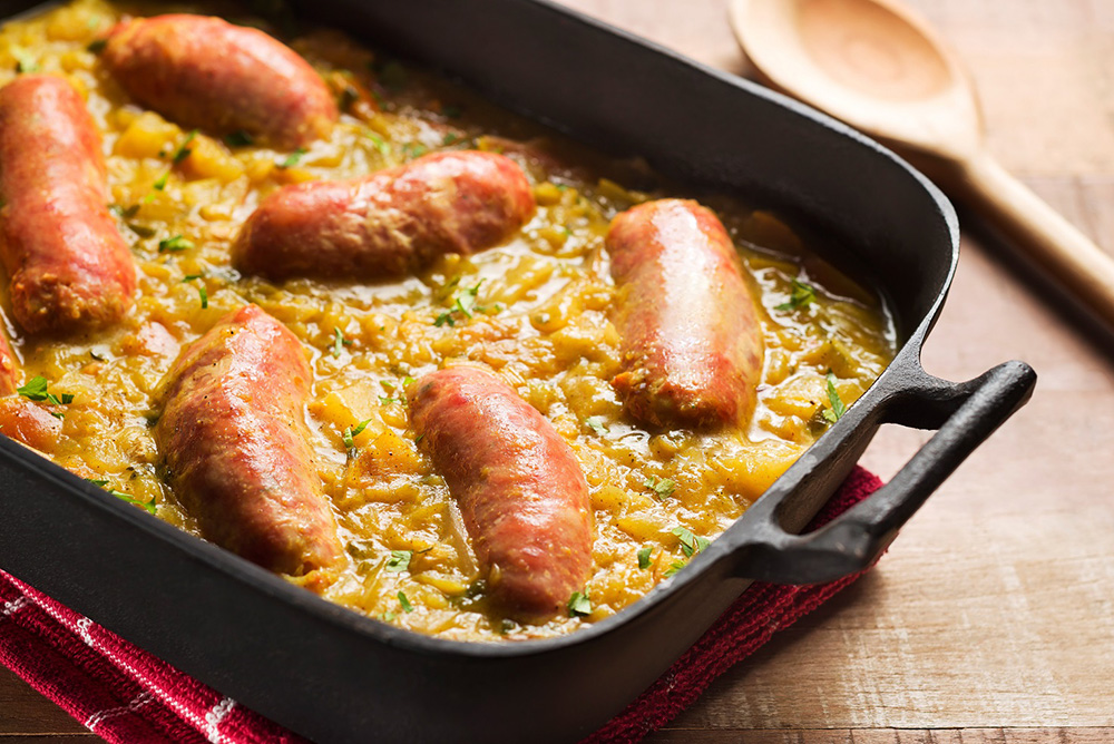 Linguiça toscana ao molho de maçã
