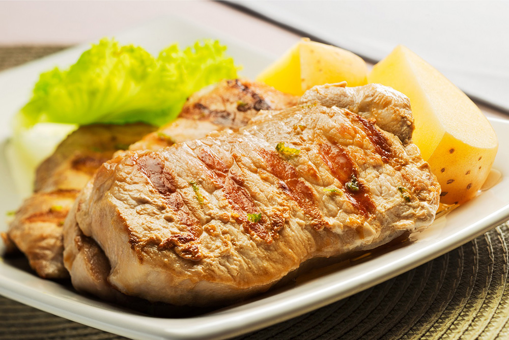 Escalope suíno ao molho de limão