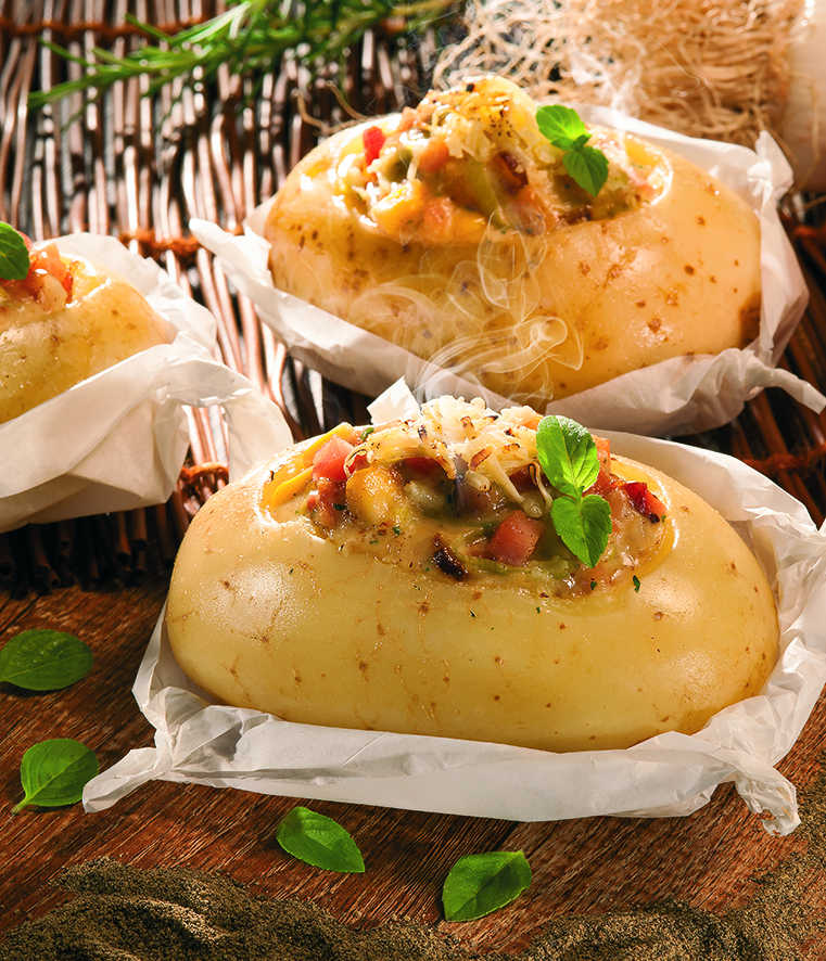 Batata recheada com bacon