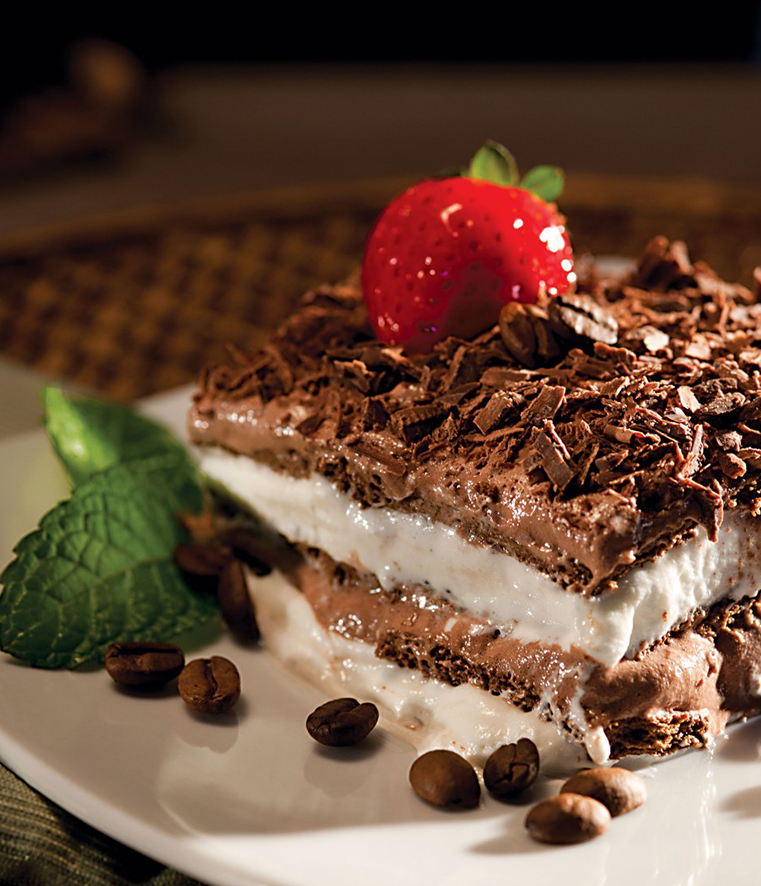 Torta de bolacha com café