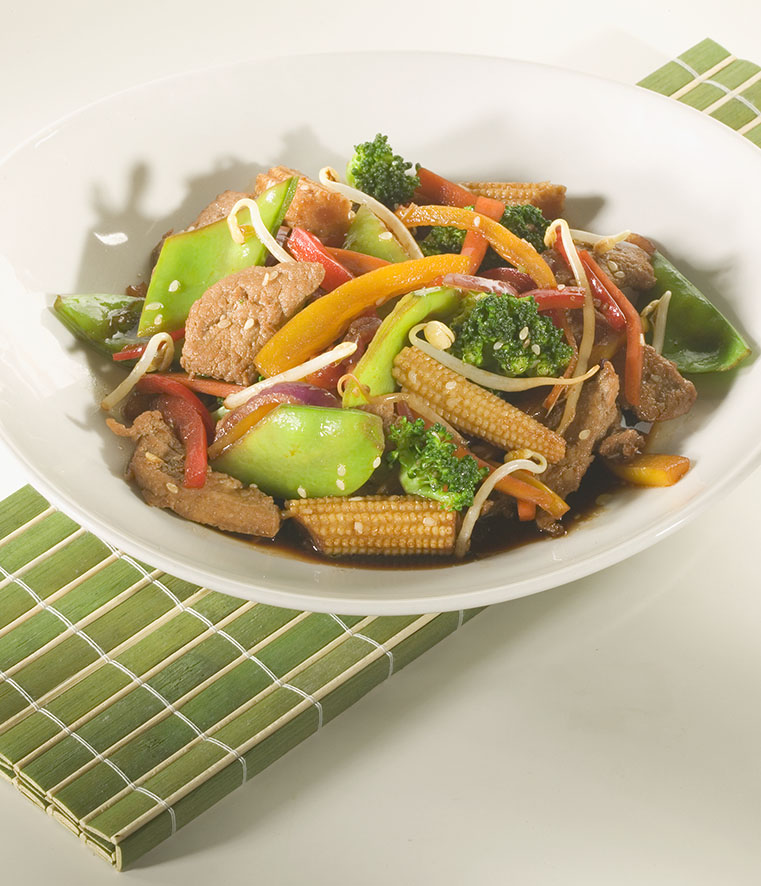 Carne de porco com molho oriental