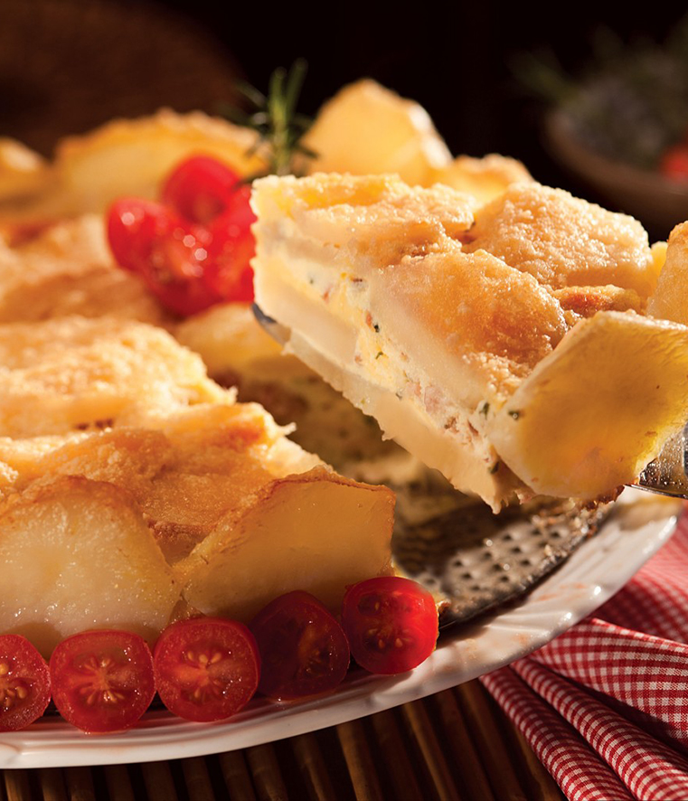 Torta de batata e bacon