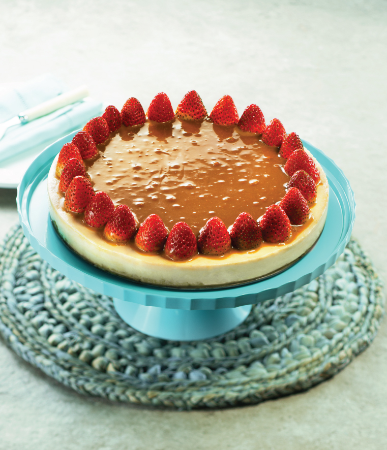 Cheesecake de morangos e doce de leite