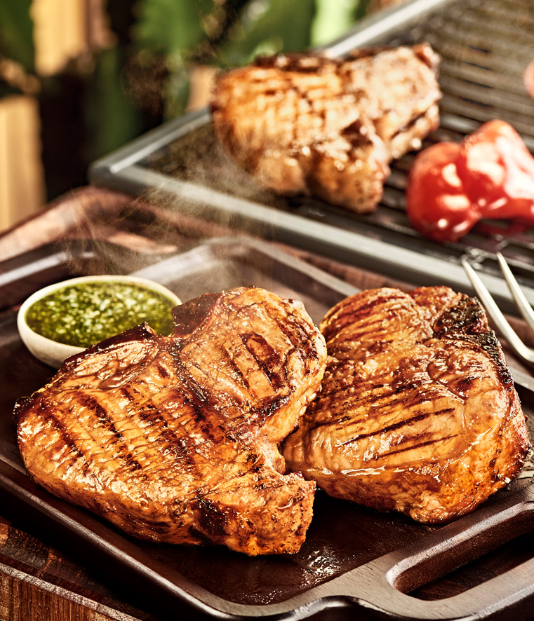 T-Bone de Suíno com Pesto