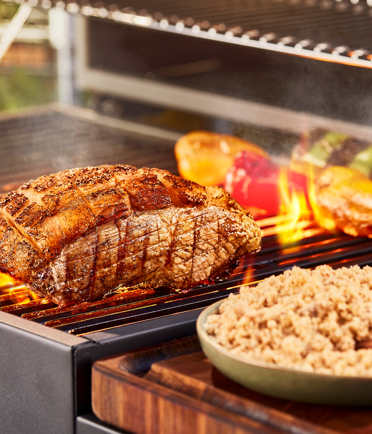 Picanha suína acompanhada de Farofa de Panceta