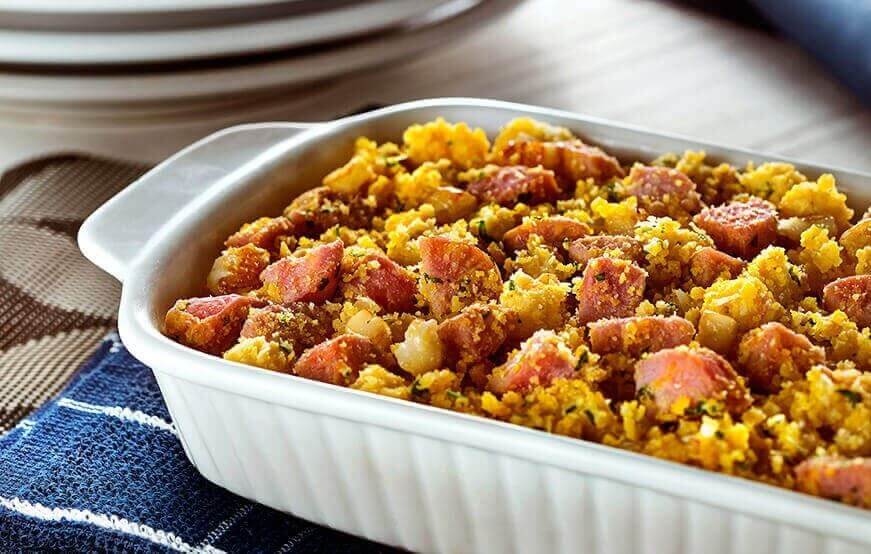 Farofa de Linguiça Toscana Frimesa com abacaxi